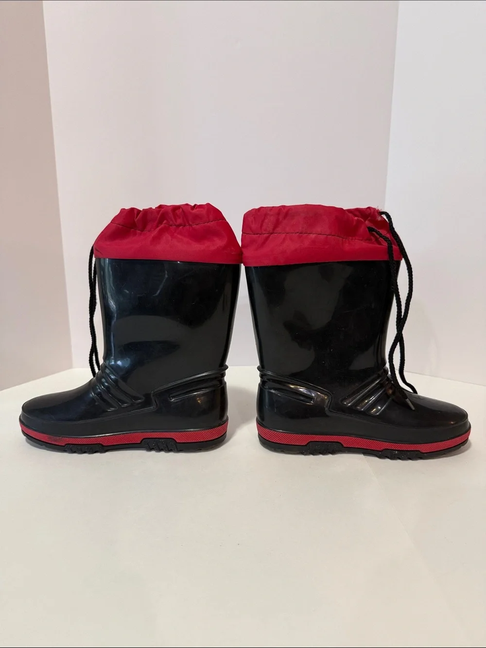 Kids USA Red and Black Rain Boots